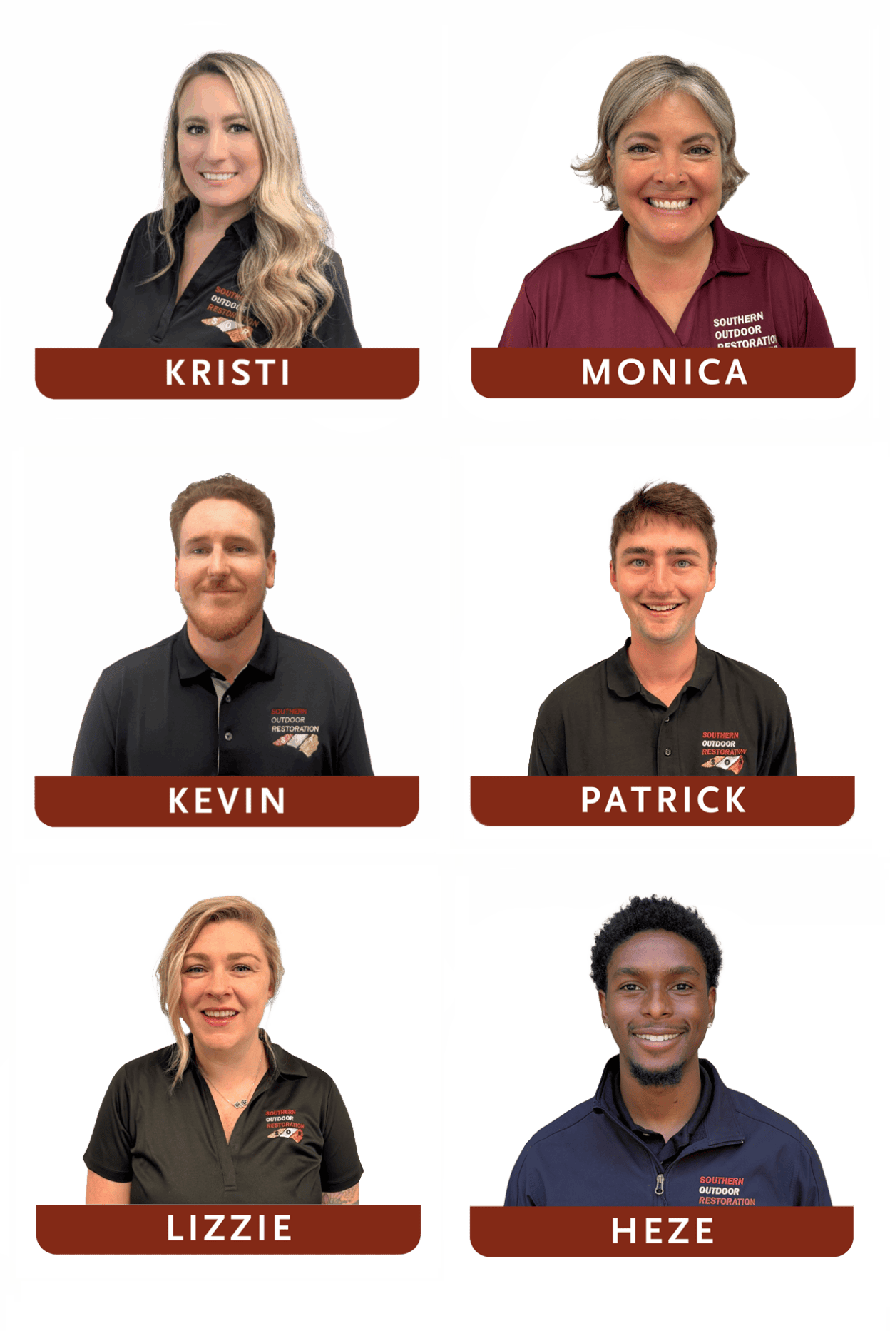 Kristi, Monica, Kevin, Patrick, Lizzie, and Heze